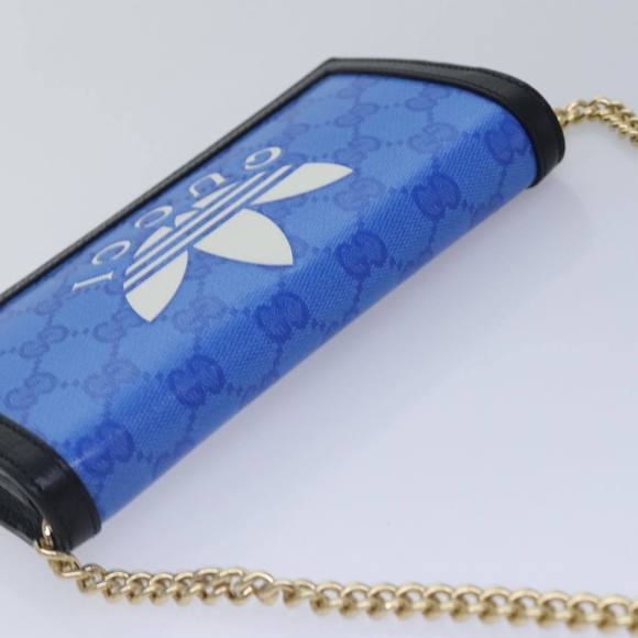 GUCCI GG Supreme Adidas Collaboration Chain Shoulder Wallet 621892 Auth 88144A - Picture 6 of 16